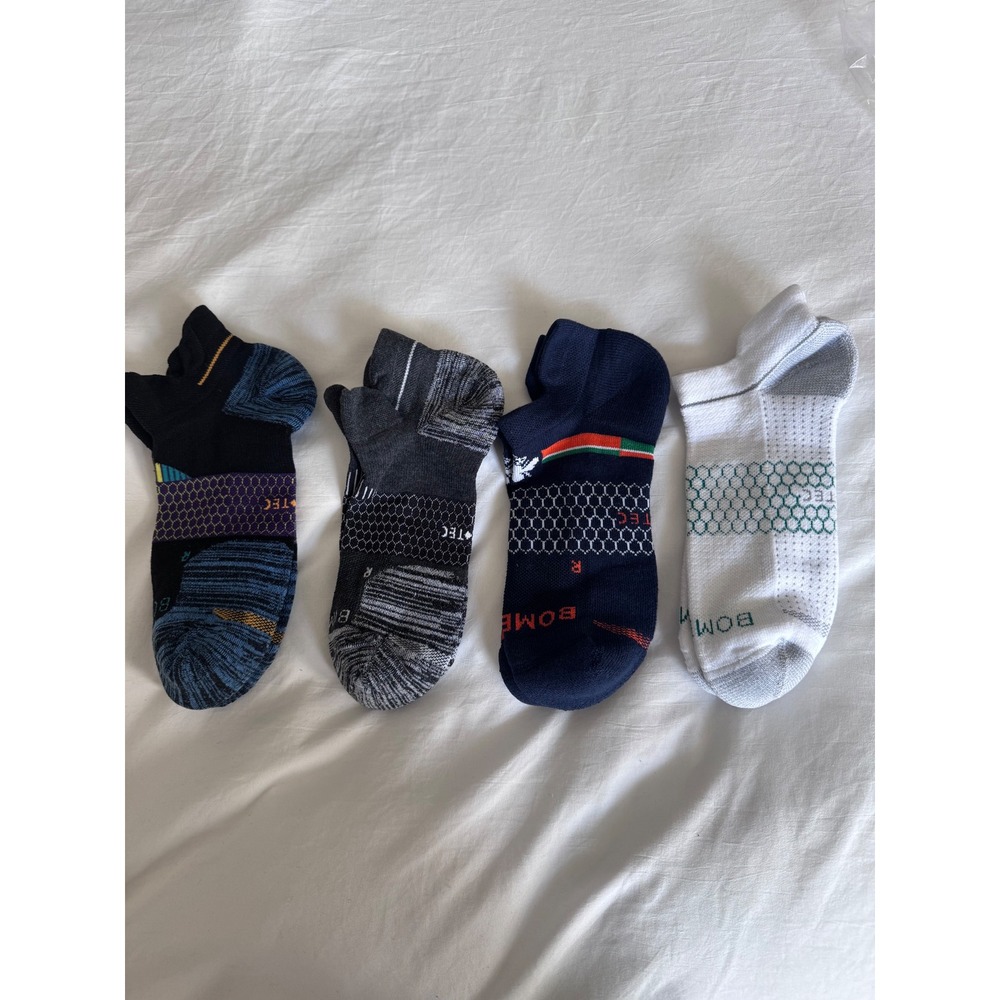 Bombas 4 Pairs Unisex‎ Honeycomb Ankle Socks Size LARGE NWOT
